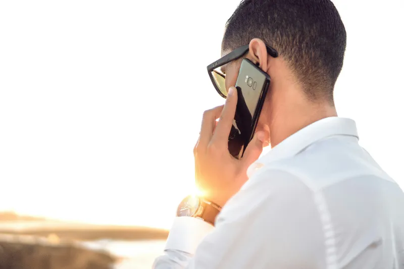 Business manager on the phone.